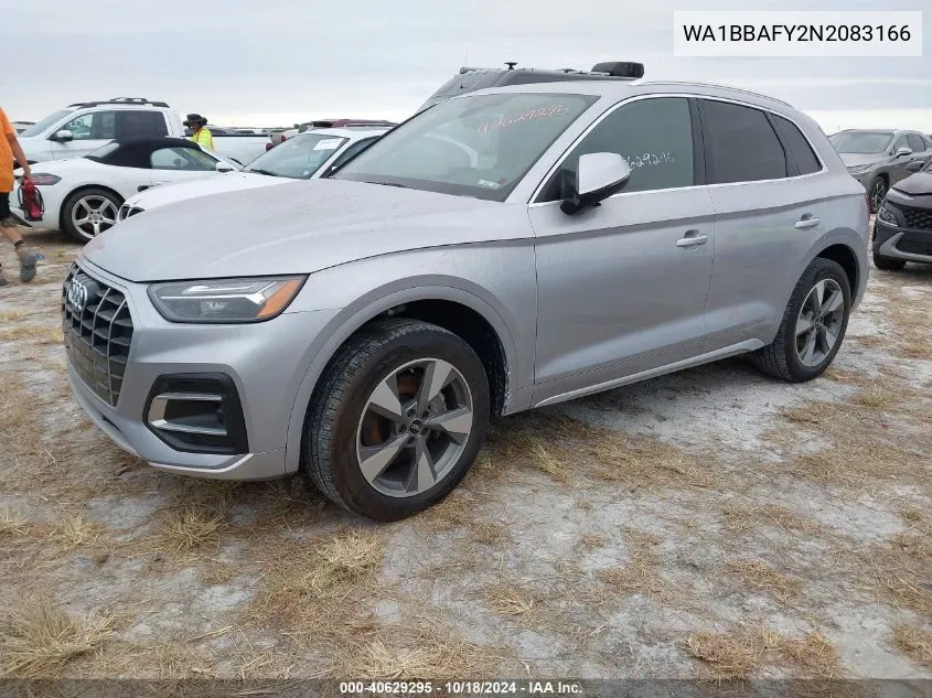 2022 Audi Q5 Premium Plus 40 Tfsi Quattro S Tronic VIN: WA1BBAFY2N2083166 Lot: 40629295