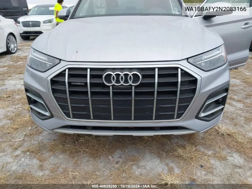 2022 Audi Q5 Premium Plus 40 Tfsi Quattro S Tronic VIN: WA1BBAFY2N2083166 Lot: 40629295