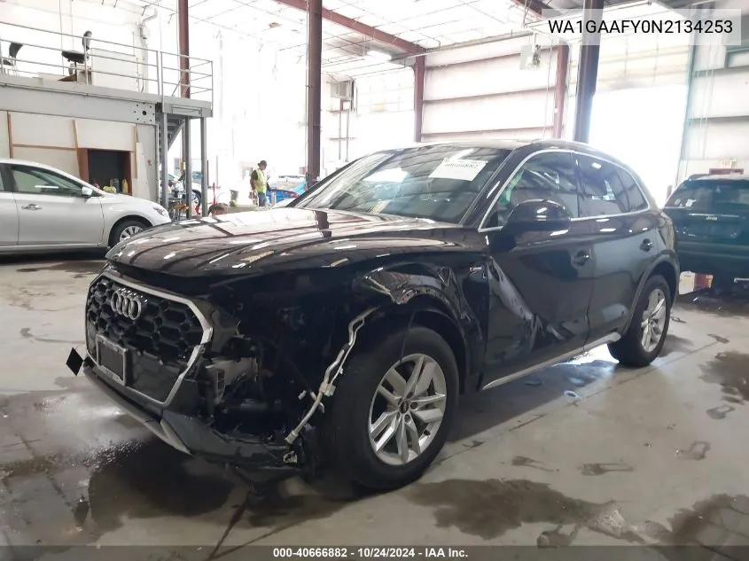 2022 Audi Q5 S Line Premium VIN: WA1GAAFY0N2134253 Lot: 40666882