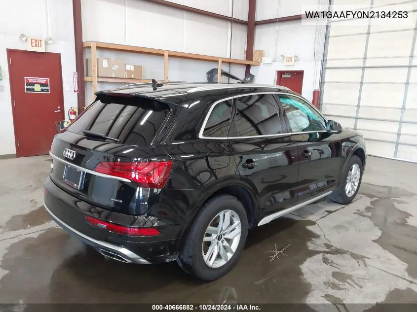 2022 Audi Q5 S Line Premium VIN: WA1GAAFY0N2134253 Lot: 40666882