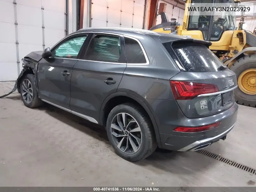 2022 Audi Q5 Premium Plus 45 Tfsi S Line Quattro S Tronic VIN: WA1EAAFY3N2023929 Lot: 40741536