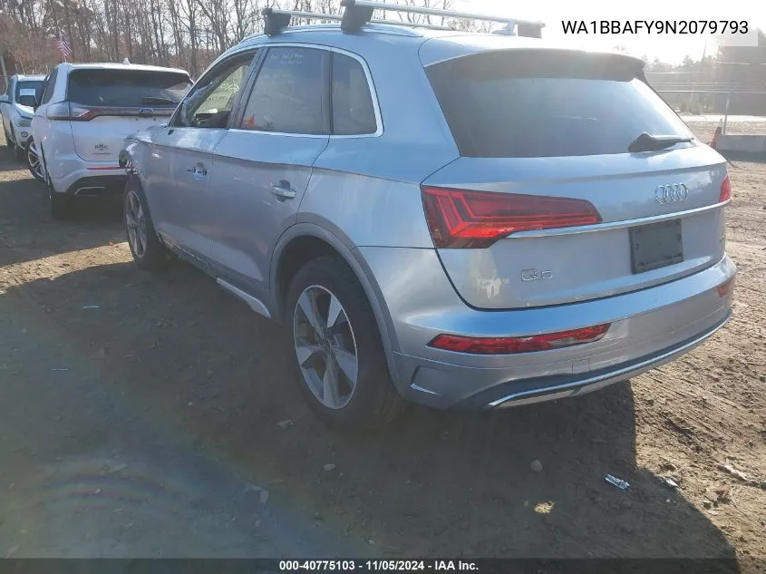 2022 Audi Q5 Premium Plus 40 Tfsi Quattro S Tronic VIN: WA1BBAFY9N2079793 Lot: 40775103