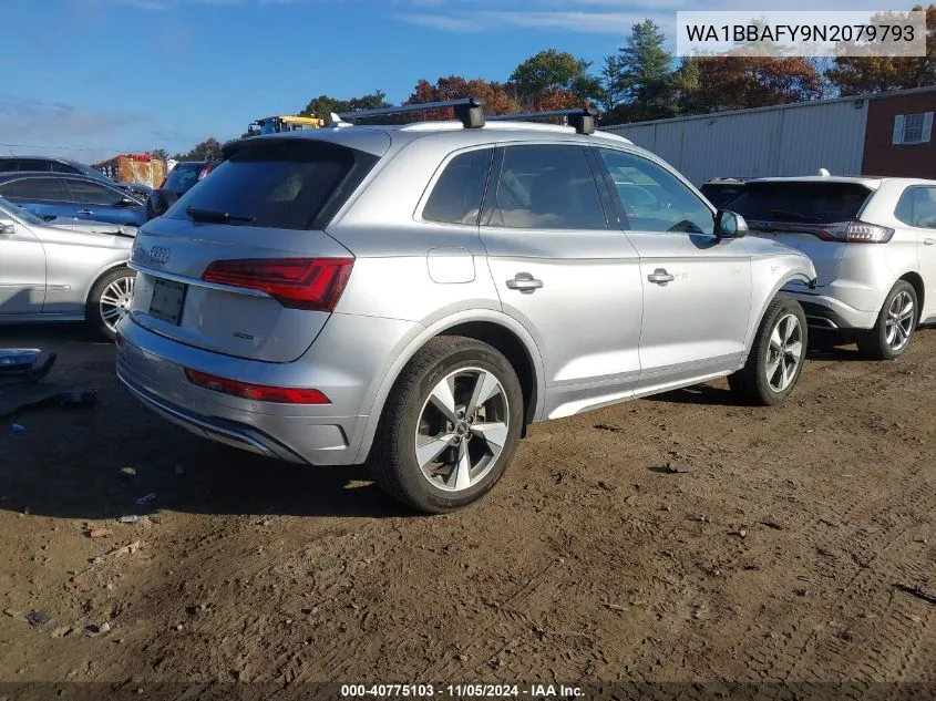 2022 Audi Q5 Premium Plus 40 Tfsi Quattro S Tronic VIN: WA1BBAFY9N2079793 Lot: 40775103