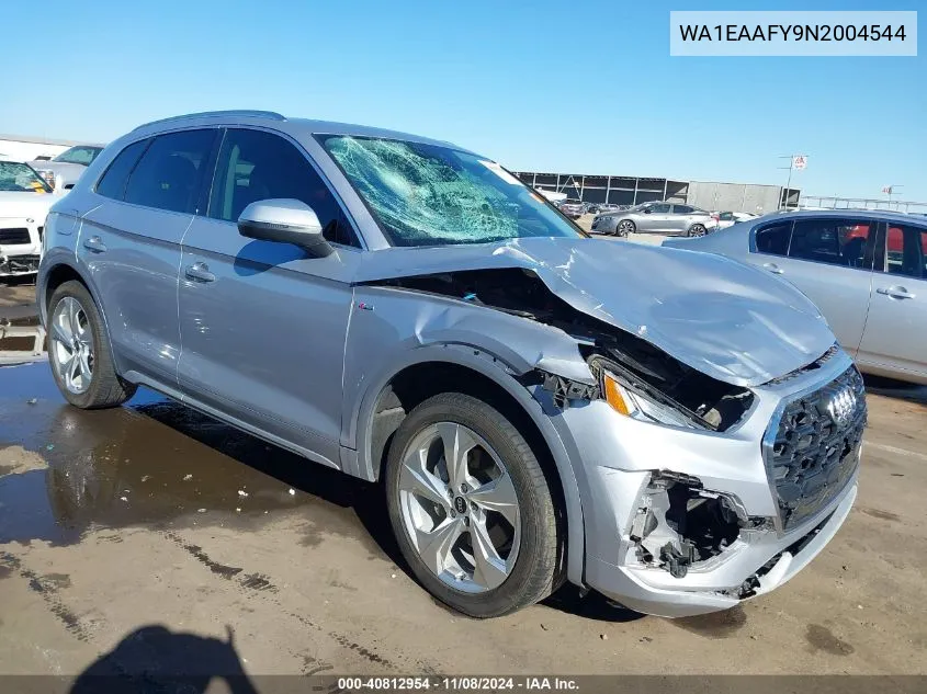 2022 Audi Q5 Premium Plus 45 Tfsi S Line Quattro S Tronic VIN: WA1EAAFY9N2004544 Lot: 40812954