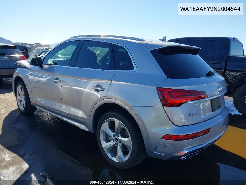 2022 Audi Q5 Premium Plus 45 Tfsi S Line Quattro S Tronic VIN: WA1EAAFY9N2004544 Lot: 40812954