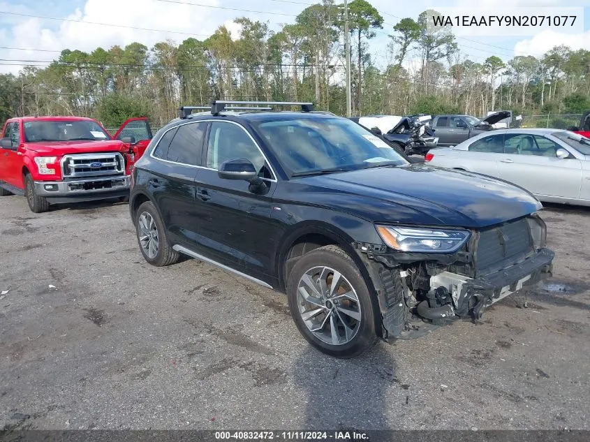 2022 Audi Q5 Premium Plus 45 Tfsi S Line Quattro S Tronic VIN: WA1EAAFY9N2071077 Lot: 40832472