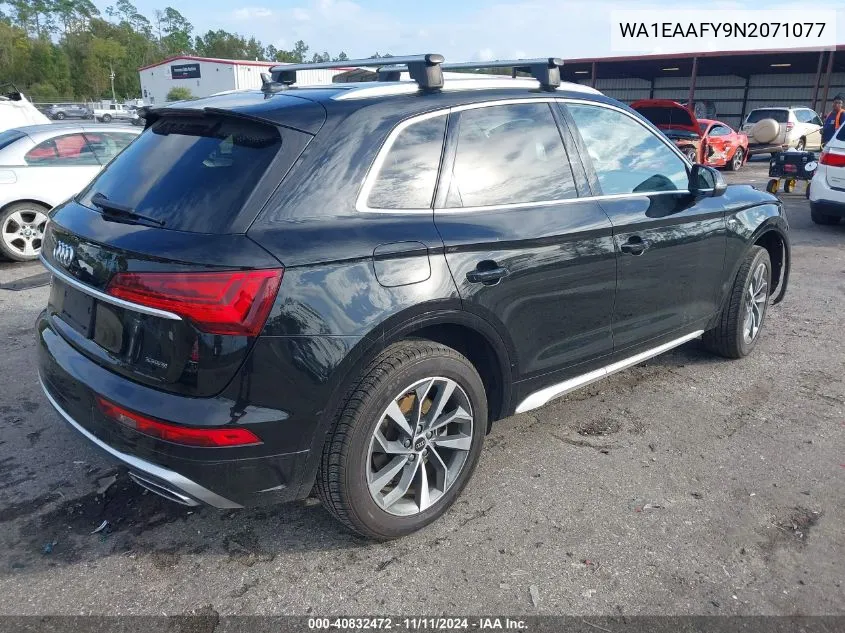 2022 Audi Q5 Premium Plus 45 Tfsi S Line Quattro S Tronic VIN: WA1EAAFY9N2071077 Lot: 40832472