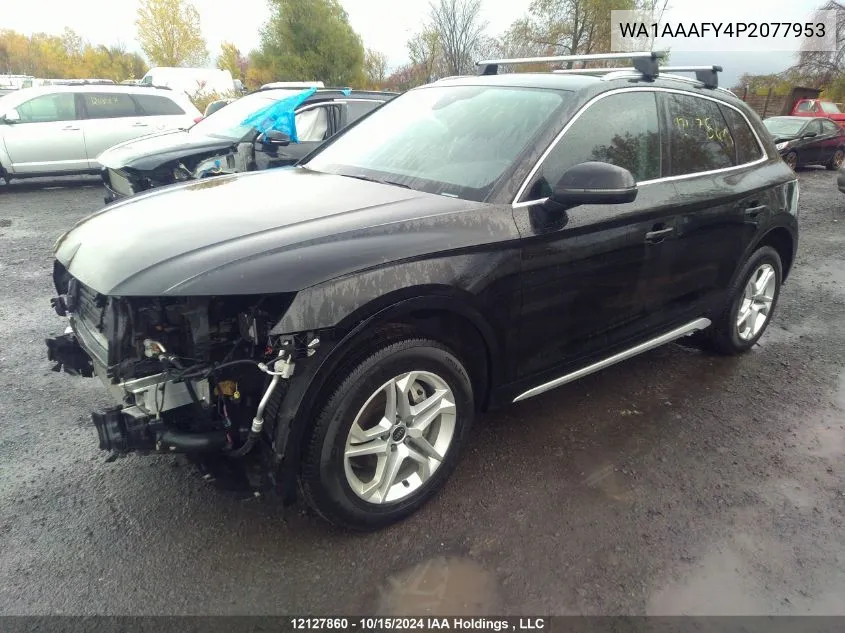 2023 Audi Q5 Komfort 45 VIN: WA1AAAFY4P2077953 Lot: 12127860