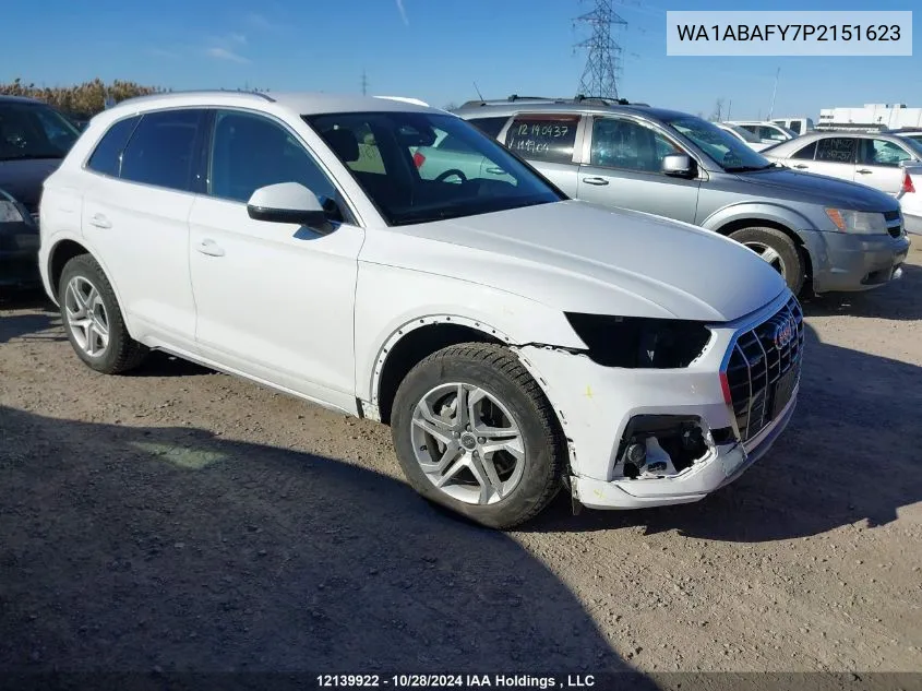 2023 Audi Q5 Premium 40 VIN: WA1ABAFY7P2151623 Lot: 12139922