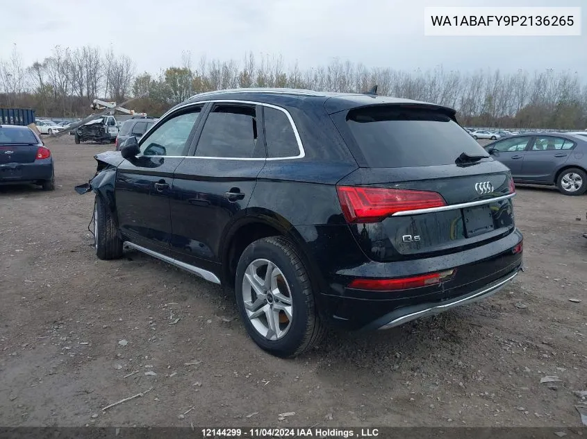 2023 Audi Q5 VIN: WA1ABAFY9P2136265 Lot: 12144299