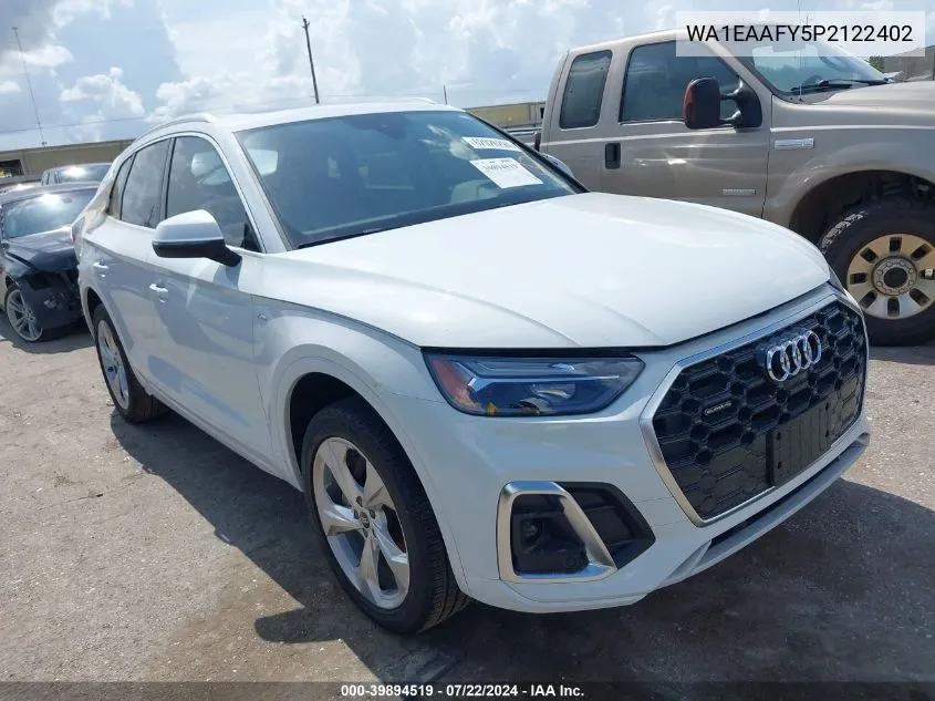 2023 Audi Q5 Premium Plus 45 Tfsi S Line Quattro VIN: WA1EAAFY5P2122402 Lot: 39894519