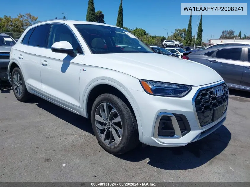 2023 Audi Q5 Premium Plus 45 Tfsi S Line Quattro VIN: WA1EAAFY7P2008241 Lot: 40131824