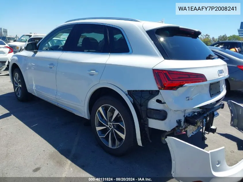 2023 Audi Q5 Premium Plus 45 Tfsi S Line Quattro VIN: WA1EAAFY7P2008241 Lot: 40131824