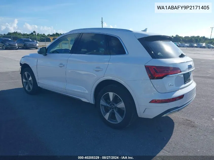 2023 Audi Q5 Premium 40 Tfsi Quattro S Tronic VIN: WA1ABAFY9P2171405 Lot: 40205329