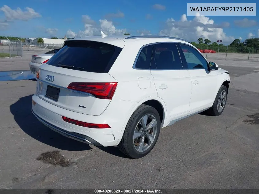 2023 Audi Q5 Premium 40 Tfsi Quattro S Tronic VIN: WA1ABAFY9P2171405 Lot: 40205329