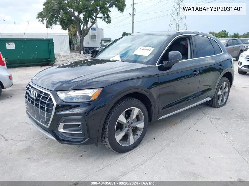 2023 Audi Q5 Premium 40 Tfsi Quattro S Tronic VIN: WA1ABAFY3P2031401 Lot: 40405651