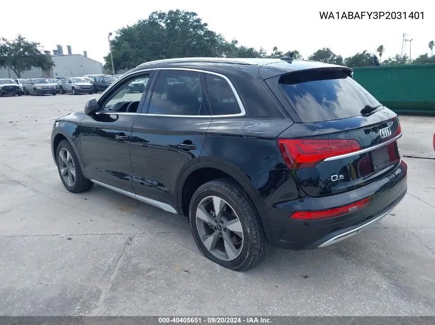 2023 Audi Q5 Premium 40 Tfsi Quattro S Tronic VIN: WA1ABAFY3P2031401 Lot: 40405651