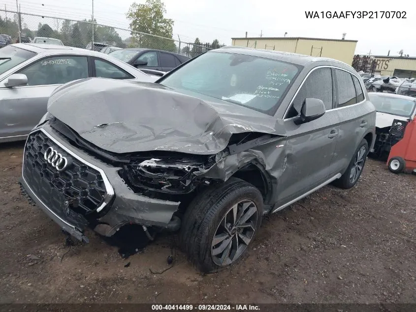 2023 Audi Q5 Premium 45 VIN: WA1GAAFY3P2170702 Lot: 40414499