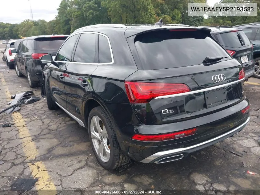 2023 Audi Q5 Premium Plus 45 Tfsi S Line Quattro VIN: WA1EAAFY5P2193583 Lot: 40426686