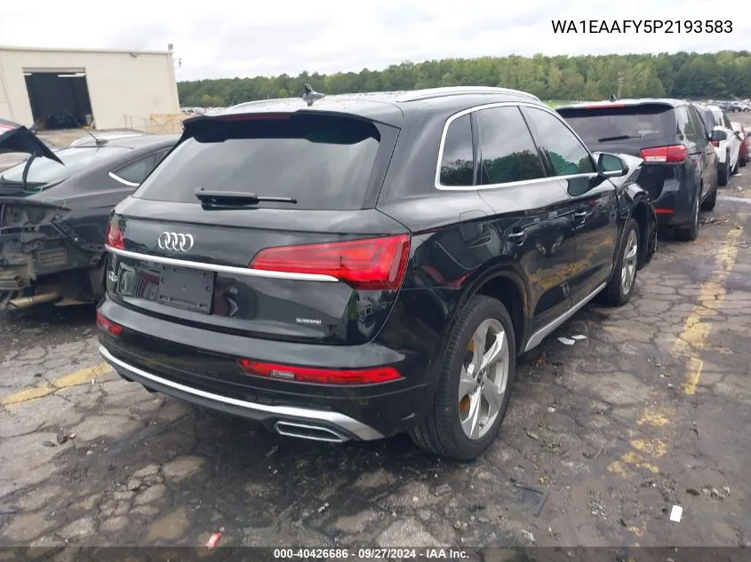 2023 Audi Q5 Premium Plus 45 Tfsi S Line Quattro VIN: WA1EAAFY5P2193583 Lot: 40426686