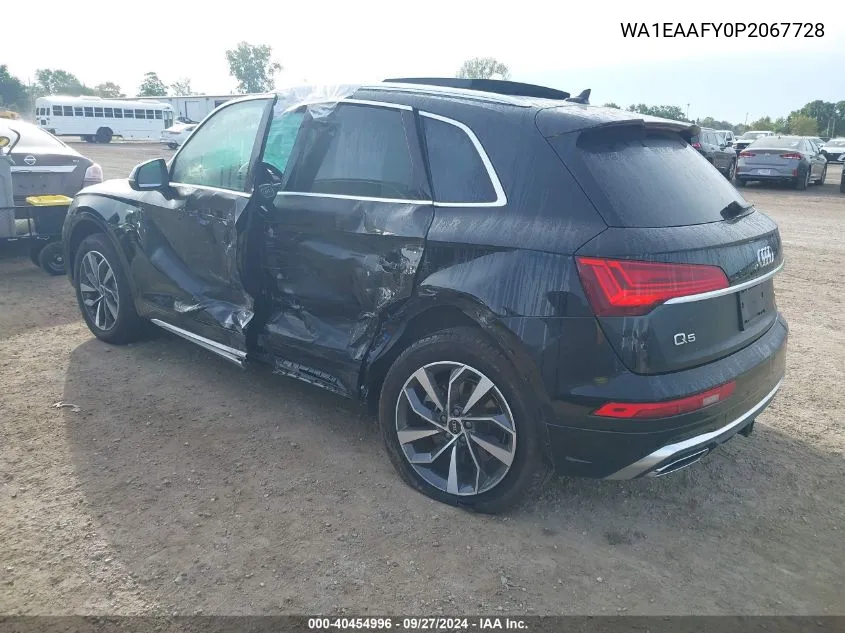 2023 Audi Q5 Premium Plus 45 Tfsi S Line Quattro VIN: WA1EAAFY0P2067728 Lot: 40454996