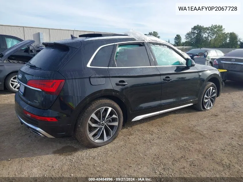 2023 Audi Q5 Premium Plus 45 Tfsi S Line Quattro VIN: WA1EAAFY0P2067728 Lot: 40454996