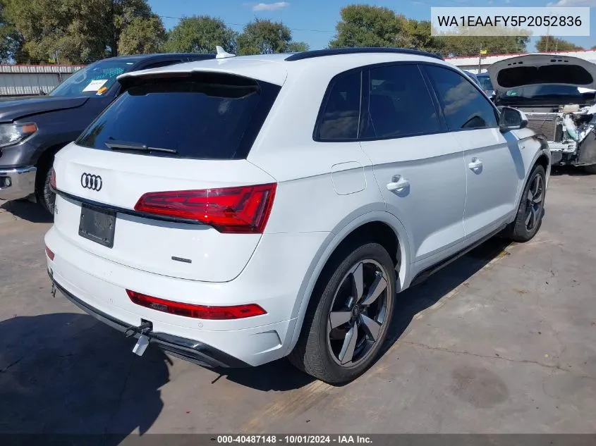 2023 Audi Q5 Premium Plus 45 Tfsi S Line Quattro VIN: WA1EAAFY5P2052836 Lot: 40487148