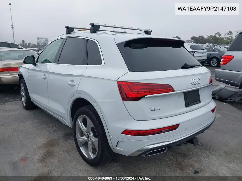 2023 Audi Q5 Premium Plus 45 Tfsi S Line Quattro VIN: WA1EAAFY9P2147108 Lot: 40494069