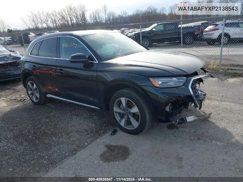 2023 Audi Q5 Premium 40 Tfsi Quattro S Tronic VIN: WA1ABAFYXP2138543 Lot: 40826547