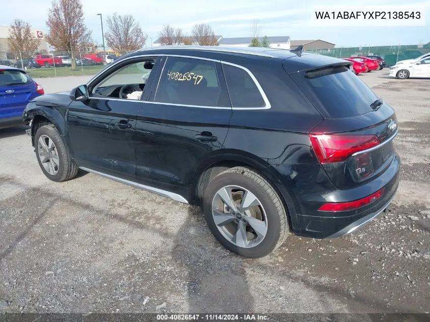 2023 Audi Q5 Premium 40 Tfsi Quattro S Tronic VIN: WA1ABAFYXP2138543 Lot: 40826547