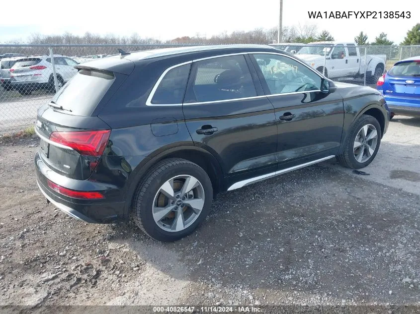 2023 Audi Q5 Premium 40 Tfsi Quattro S Tronic VIN: WA1ABAFYXP2138543 Lot: 40826547