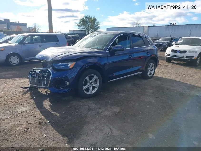 2023 Audi Q5 Premium 40 Tfsi Quattro S Tronic VIN: WA1ABAFY9P2141126 Lot: 40833331