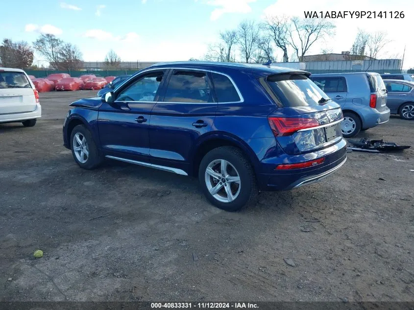 2023 Audi Q5 Premium 40 Tfsi Quattro S Tronic VIN: WA1ABAFY9P2141126 Lot: 40833331