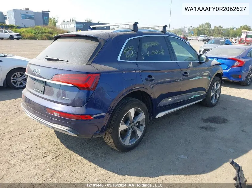 2024 Audi Q5 VIN: WA1AAAFY0R2062627 Lot: 12101446