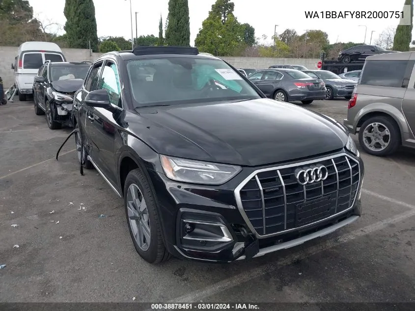 2024 Audi Q5 Premium Plus 40 Tfsi Quattro S Tronic VIN: WA1BBAFY8R2000751 Lot: 38878451