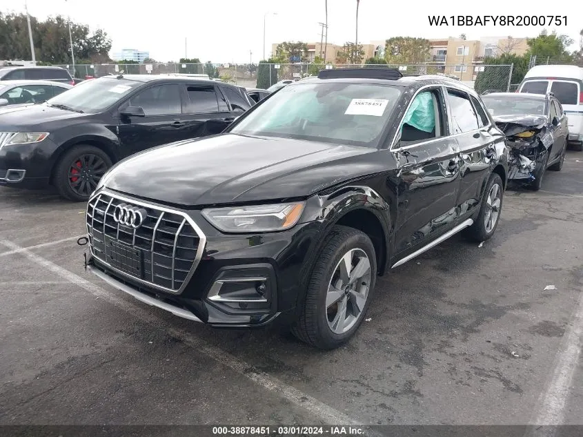 2024 Audi Q5 Premium Plus 40 Tfsi Quattro S Tronic VIN: WA1BBAFY8R2000751 Lot: 38878451