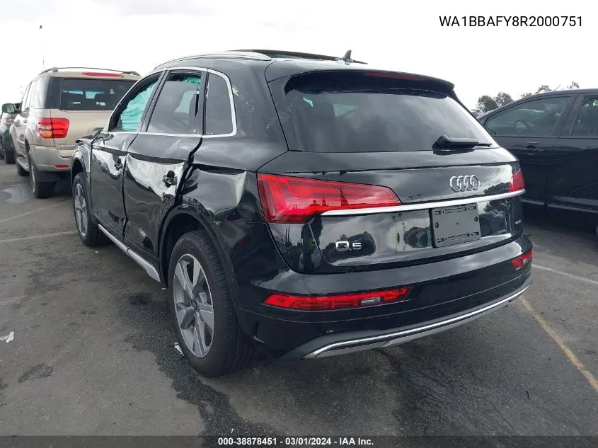 2024 Audi Q5 Premium Plus 40 Tfsi Quattro S Tronic VIN: WA1BBAFY8R2000751 Lot: 38878451