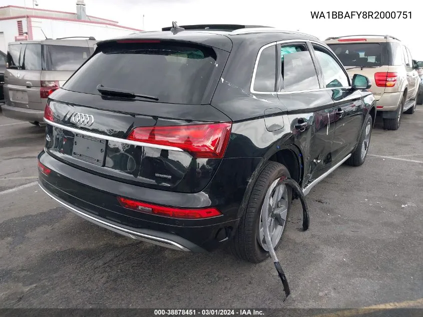 2024 Audi Q5 Premium Plus 40 Tfsi Quattro S Tronic VIN: WA1BBAFY8R2000751 Lot: 38878451