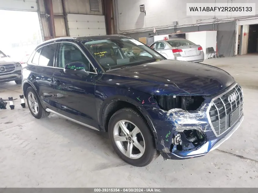 2024 Audi Q5 Premium 40 Tfsi Quattro S Tronic VIN: WA1ABAFY2R2005133 Lot: 39315354