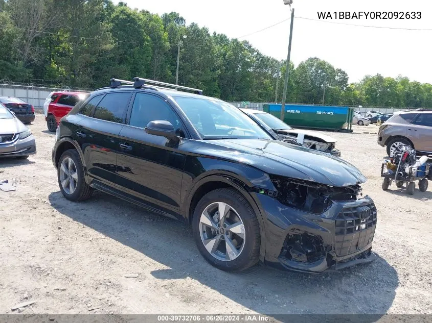 2024 Audi Q5 Premium Plus 40 Tfsi Quattro S Tronic VIN: WA1BBAFY0R2092633 Lot: 39732706