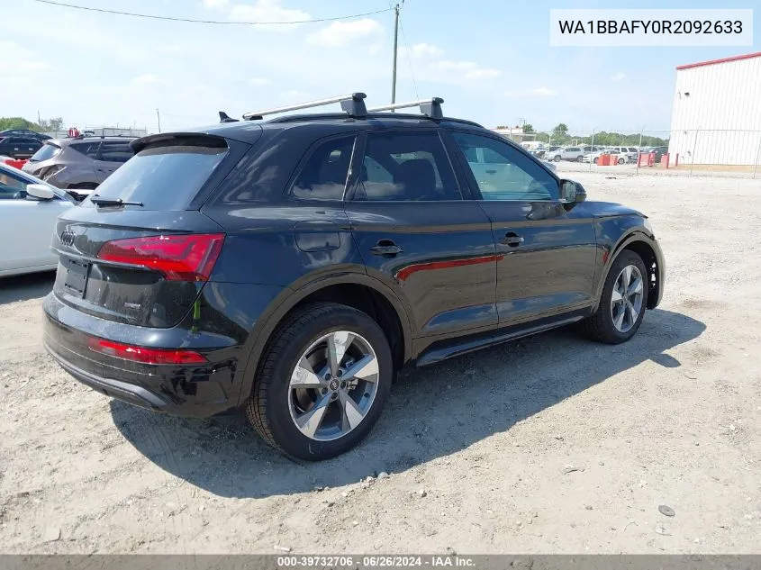 2024 Audi Q5 Premium Plus 40 Tfsi Quattro S Tronic VIN: WA1BBAFY0R2092633 Lot: 39732706