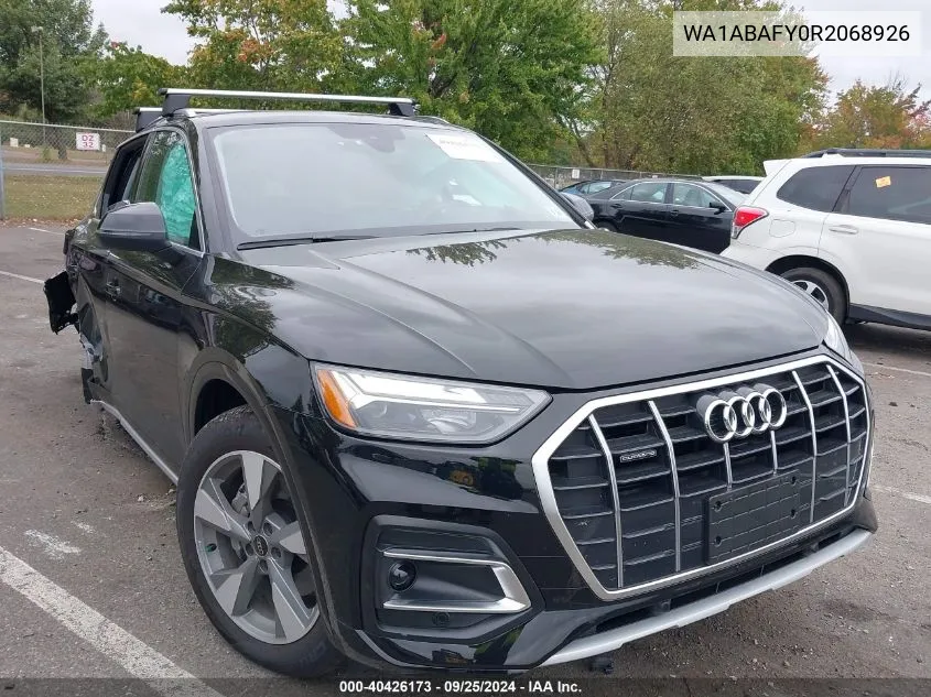 2024 Audi Q5 Premium 40 Tfsi Quattro S Tronic VIN: WA1ABAFY0R2068926 Lot: 40426173