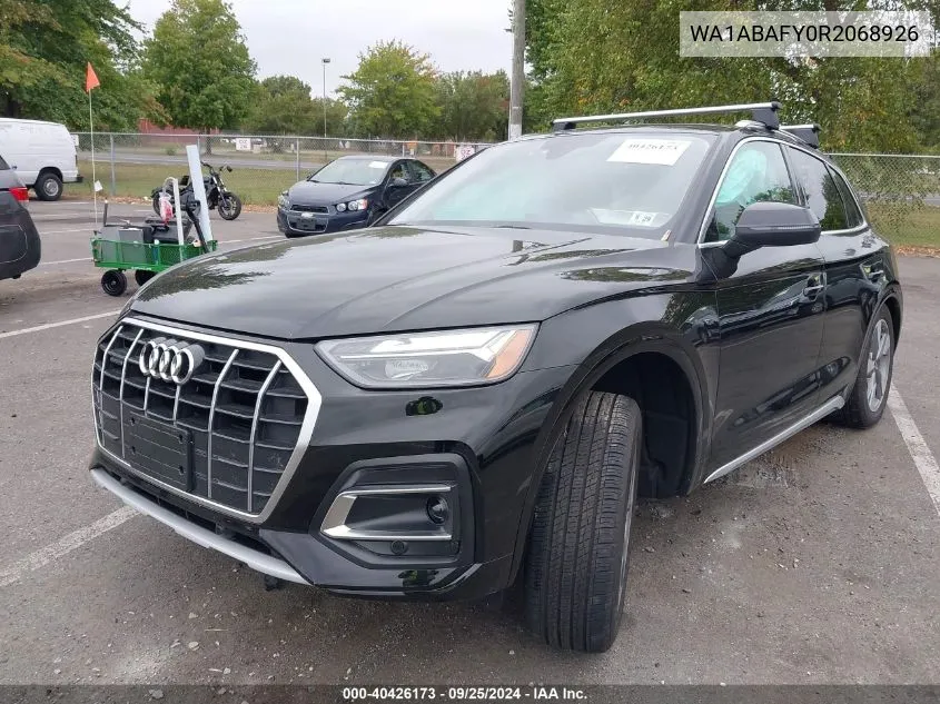 2024 Audi Q5 Premium 40 Tfsi Quattro S Tronic VIN: WA1ABAFY0R2068926 Lot: 40426173