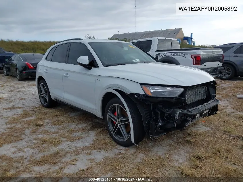 2024 Audi Q5 Premium Plus 55 Tfsi E S Line Quattro S Tronic VIN: WA1E2AFY0R2005892 Lot: 40525131