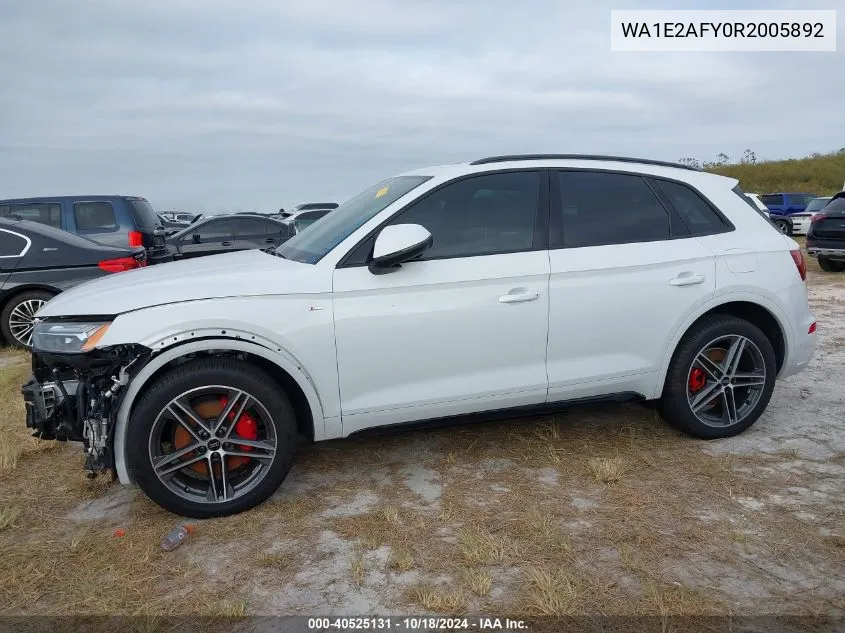 2024 Audi Q5 Premium Plus 55 Tfsi E S Line Quattro S Tronic VIN: WA1E2AFY0R2005892 Lot: 40525131