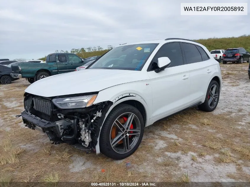 2024 Audi Q5 Premium Plus 55 Tfsi E S Line Quattro S Tronic VIN: WA1E2AFY0R2005892 Lot: 40525131