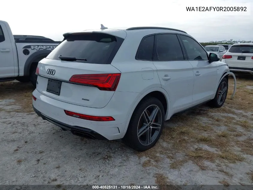 2024 Audi Q5 Premium Plus 55 Tfsi E S Line Quattro S Tronic VIN: WA1E2AFY0R2005892 Lot: 40525131