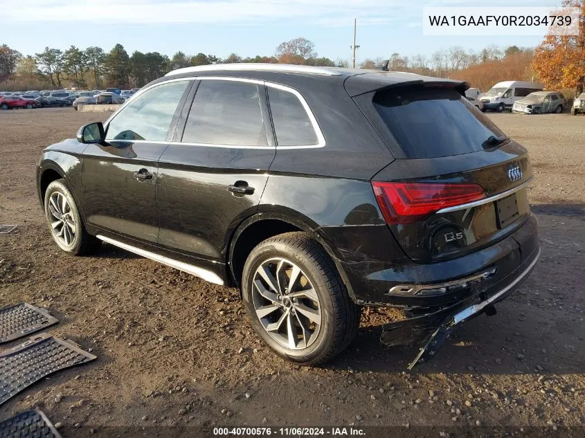 2024 Audi Q5 Premium 45 Tfsi S Line Quattro VIN: WA1GAAFY0R2034739 Lot: 40700576