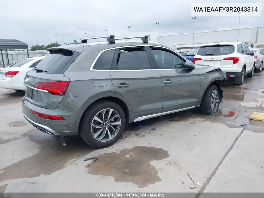 2024 Audi Q5 Premium Plus 45 Tfsi S Line Quattro VIN: WA1EAAFY3R2043314 Lot: 40712504