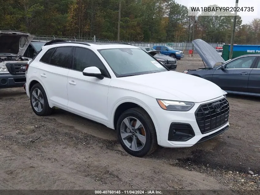 2024 Audi Q5 Premium Plus 40 Tfsi Quattro S Tronic VIN: WA1BBAFY9R2024735 Lot: 40760145